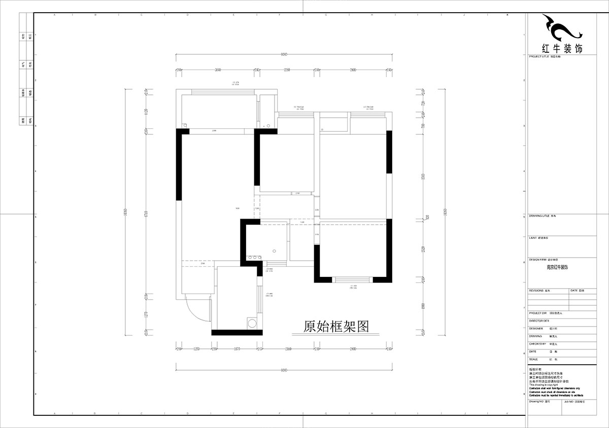 孟宪涛｜江城苑6-2-1704-88㎡-简约风格｜3室2厅1卫｜新房装修｜定制家｜全包12万｜00_01原始框架图